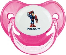 Captain America design-2 avec prénom : Rose classique Tétine embout physiologique