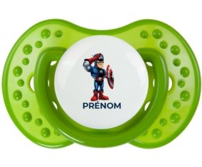 Captain America design-2 avec prénom : Sucette LOVI Dynamic personnalisée