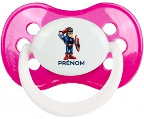 Captain America design-2 avec prénom : Rose foncé classique Tétine embout anatomique