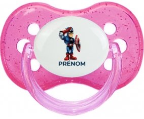 Captain America design-2 avec prénom : Sucette Cerise personnalisée