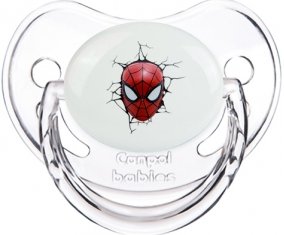 Tête Spiderman casse le mur : Transparent classique Tétine embout physiologique