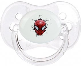 Tête Spiderman casse le mur : Transparent classique Tétine embout cerise