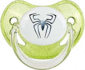 Spiderman araignée : Vert à paillette Tétine embout physiologique