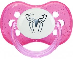 Spiderman araignée : Rose à paillette Tétine embout cerise
