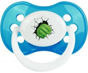 Poing Hulk casse le mur : Cyan classique Tétine embout anatomique