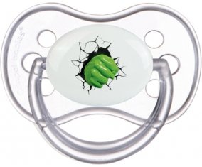 Poing Hulk casse le mur : Transparente classique Tétine embout anatomique