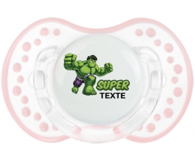 Super Hulk avec prénom : Retro-blanc-rose-tendre classique Tétine embout Lovi Dynamic