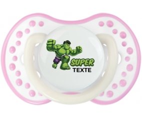 Super Hulk avec prénom : Blanc-rose phosphorescente Tétine embout Lovi Dynamic