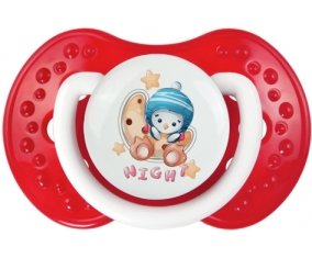Animaux rigolos Pinguin Night : Blanc-rouge classique Tétine embout Lovi Dynamic