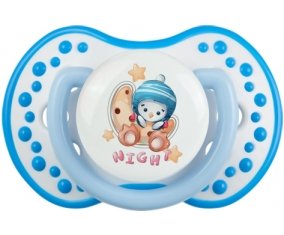 Animaux rigolos Pinguin Night : Blanc-bleu phosphorescente Tétine embout Lovi Dynamic