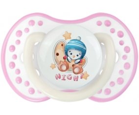Animaux rigolos Pinguin Night : Blanc-rose phosphorescente Tétine embout Lovi Dynamic