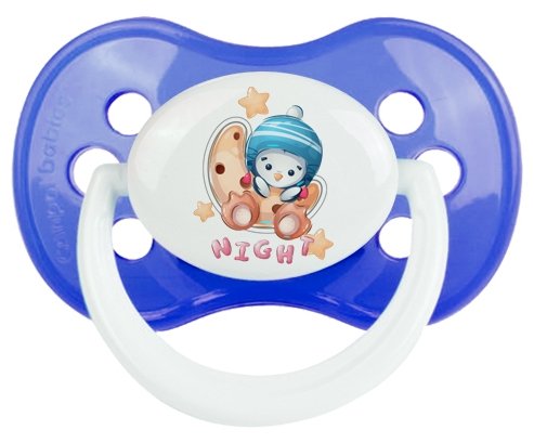 Animaux rigolos Pinguin Night : Bleu classique Tétine embout anatomique