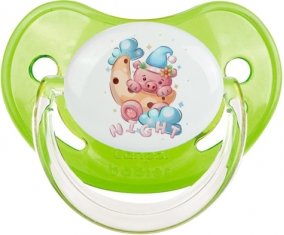 Animaux rigolos Cauchon Night : Vert classique Tétine embout physiologique