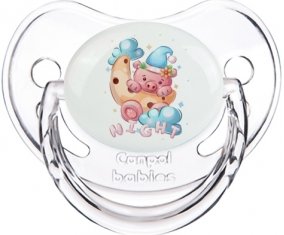 Animaux rigolos Cauchon Night : Transparent classique Tétine embout physiologique
