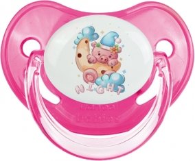 Animaux rigolos Cauchon Night : Rose classique Tétine embout physiologique