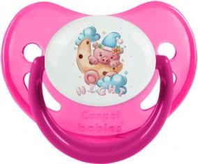 Animaux rigolos Cauchon Night : Rose phosphorescente Tétine embout physiologique