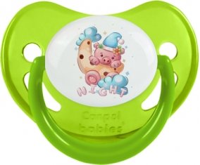 Animaux rigolos Cauchon Night : Vert phosphorescente Tétine embout physiologique