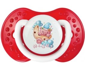 Animaux rigolos Cauchon Night : Blanc-rouge classique Tétine embout Lovi Dynamic