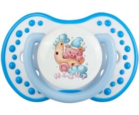 Animaux rigolos Cauchon Night : Blanc-bleu phosphorescente Tétine embout Lovi Dynamic
