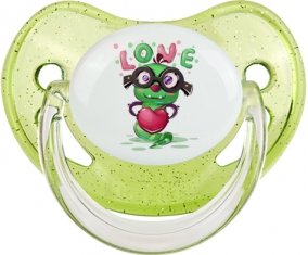 Animaux rigolos Love design-2 : Vert à paillette Tétine embout physiologique