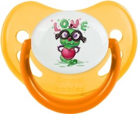 Animaux rigolos Love design-2 : Jaune phosphorescente Tétine embout physiologique