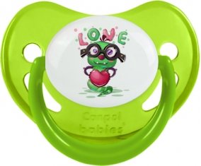 Animaux rigolos Love design-2 : Vert phosphorescente Tétine embout physiologique