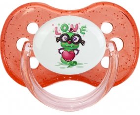 Animaux rigolos Love design-2 : Rouge à paillette Tétine embout cerise