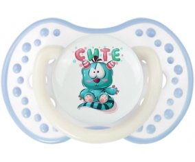 Animaux rigolos Cute : Blanc-cyan classique Tétine embout Lovi Dynamic