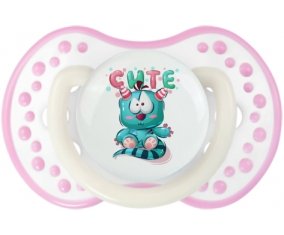 Animaux rigolos Cute : Blanc-rose phosphorescente Tétine embout Lovi Dynamic