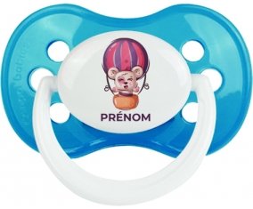 Animaux rigolos Ballon et ours avec prénom : Cyan classique Tétine embout anatomique