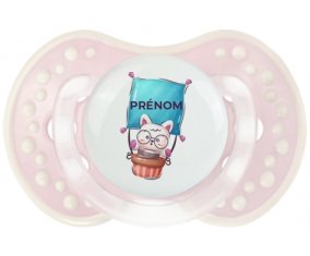 Animaux rigolos Chat avec prénom : Retro-rose-tendre classique Tétine embout Lovi Dynamic