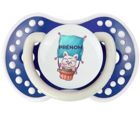 Animaux rigolos Chat avec prénom : Bleu-marine phosphorescente Tétine embout Lovi Dynamic
