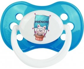 Animaux rigolos Chat avec prénom : Cyan classique Tétine embout anatomique