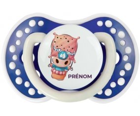 Animaux rigolos Taureau avec prénom : Bleu-marine phosphorescente Tétine embout Lovi Dynamic