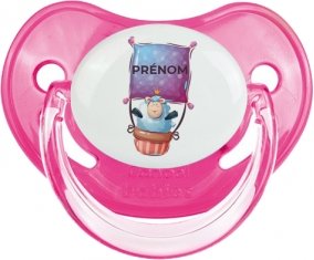 Animaux rigolos Mouton avec prénom : Rose classique Tétine embout physiologique