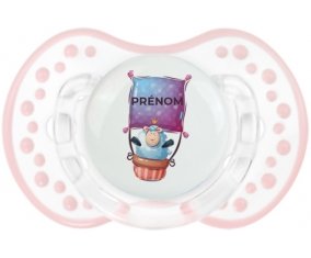 Animaux rigolos Mouton avec prénom : Retro-blanc-rose-tendre classique Tétine embout Lovi Dynamic