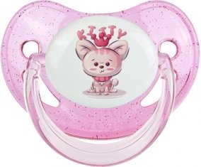 Animaux rigolos Kitty : Rose à paillette Tétine embout physiologique
