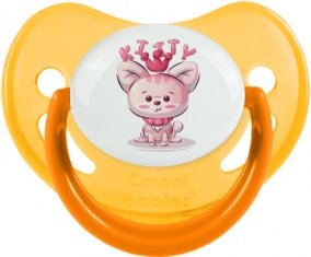 Animaux rigolos Kitty : Jaune phosphorescente Tétine embout physiologique