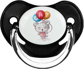 Animaux rigolos Cat design-2 : Noir classique Tétine embout physiologique
