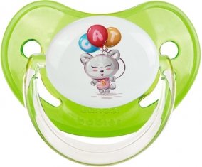 Animaux rigolos Cat design-2 : Vert classique Tétine embout physiologique