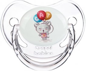 Animaux rigolos Cat design-2 : Transparent classique Tétine embout physiologique