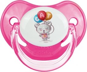 Animaux rigolos Cat design-2 : Rose classique Tétine embout physiologique