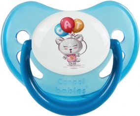 Animaux rigolos Cat design-2 : Bleue phosphorescente Tétine embout physiologique