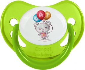 Animaux rigolos Cat design-2 : Vert phosphorescente Tétine embout physiologique
