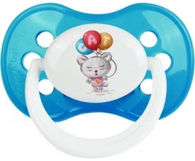 Animaux rigolos Cat design-2 : Cyan classique Tétine embout anatomique