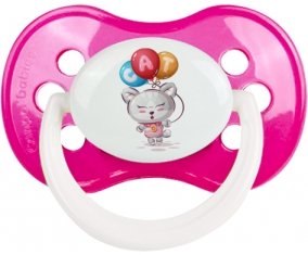 Animaux rigolos Cat design-2 : Rose foncé classique Tétine embout anatomique