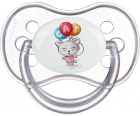 Animaux rigolos Cat design-2 : Transparente classique Tétine embout anatomique