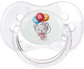 Animaux rigolos Cat design-2 : Transparent classique Tétine embout cerise