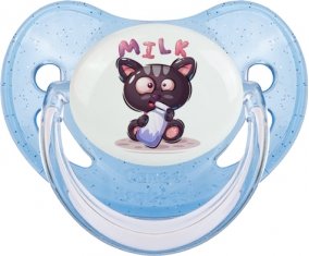 Animaux rigolos Milk : Bleue à paillette Tétine embout physiologique