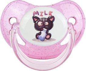 Animaux rigolos Milk : Rose à paillette Tétine embout physiologique